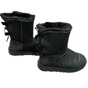 UGG Classic Bailey Bow II Boot Black Suede (1016225 BLK) WOMEN's Sz 8